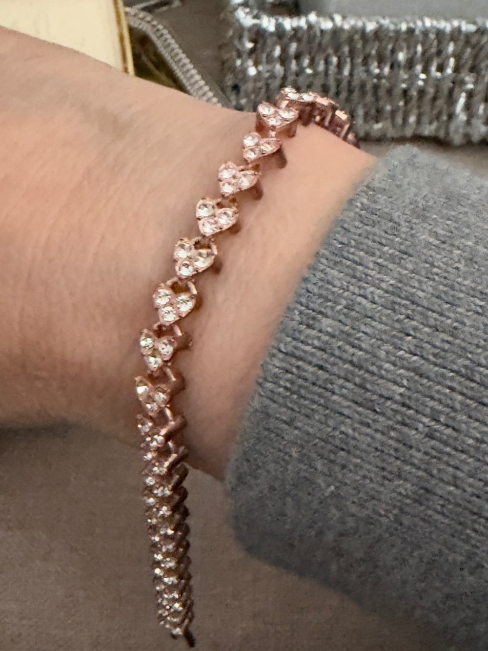 Crystal Heart Tennis Bracelet Preloved